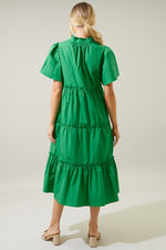 Seaside Chic Midi Dress in Kelly Green