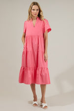 Seaside Chic Midi Dress in Pink