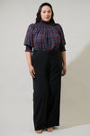 The Jace Plaid Smocked Top