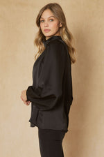 Keep It Classy Satin Top in Black