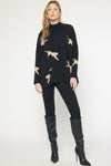 Leaping Leopards Sweater in Black