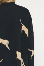 Leaping Leopards Sweater in Black