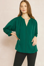 Autumn Court Top in Hunter Green