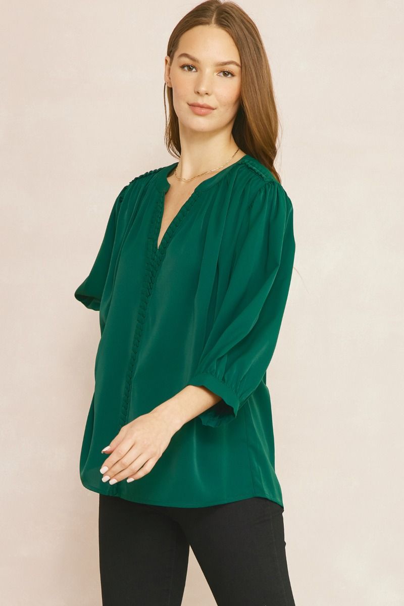 Autumn Court Top in Hunter Green