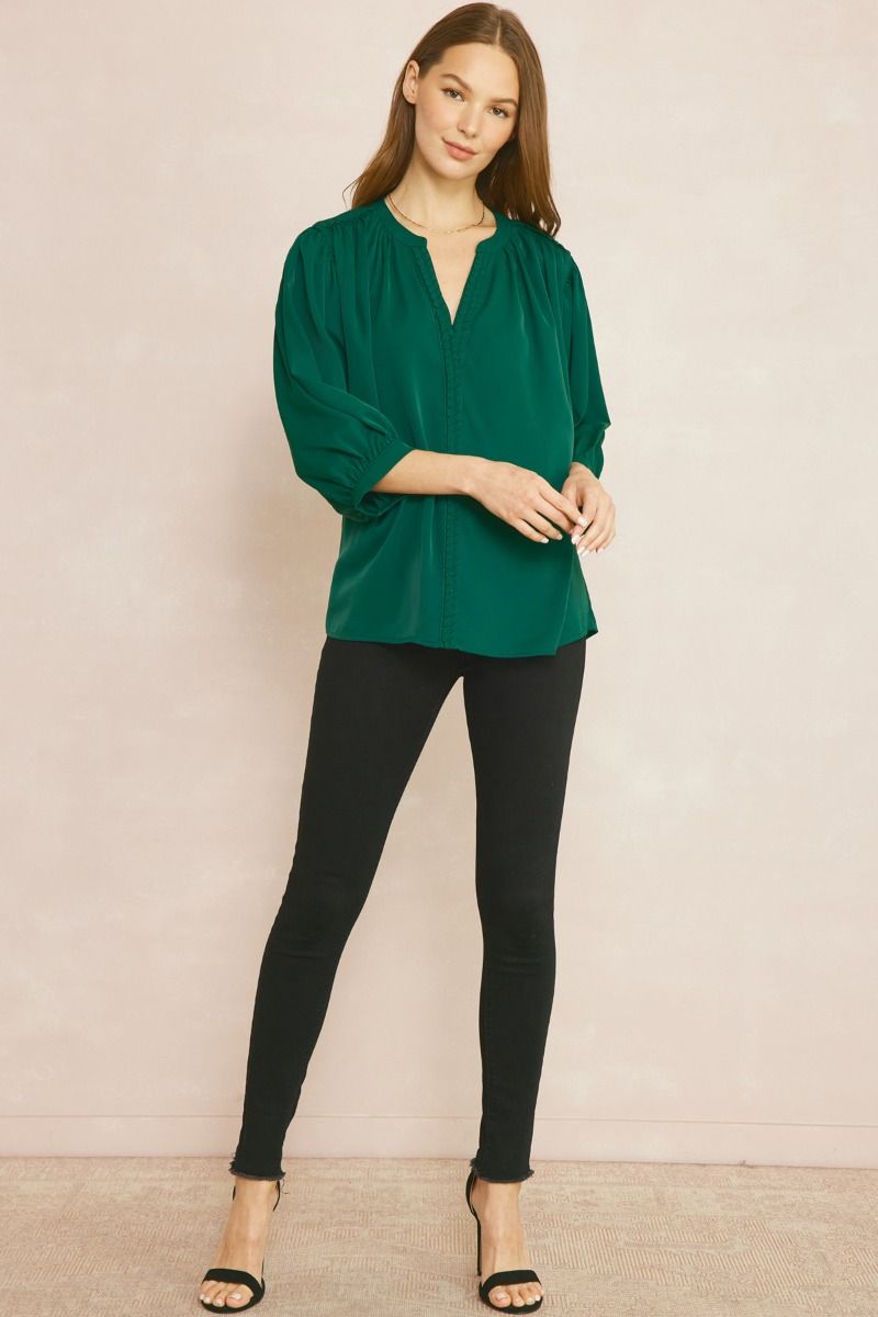 Autumn Court Top in Hunter Green