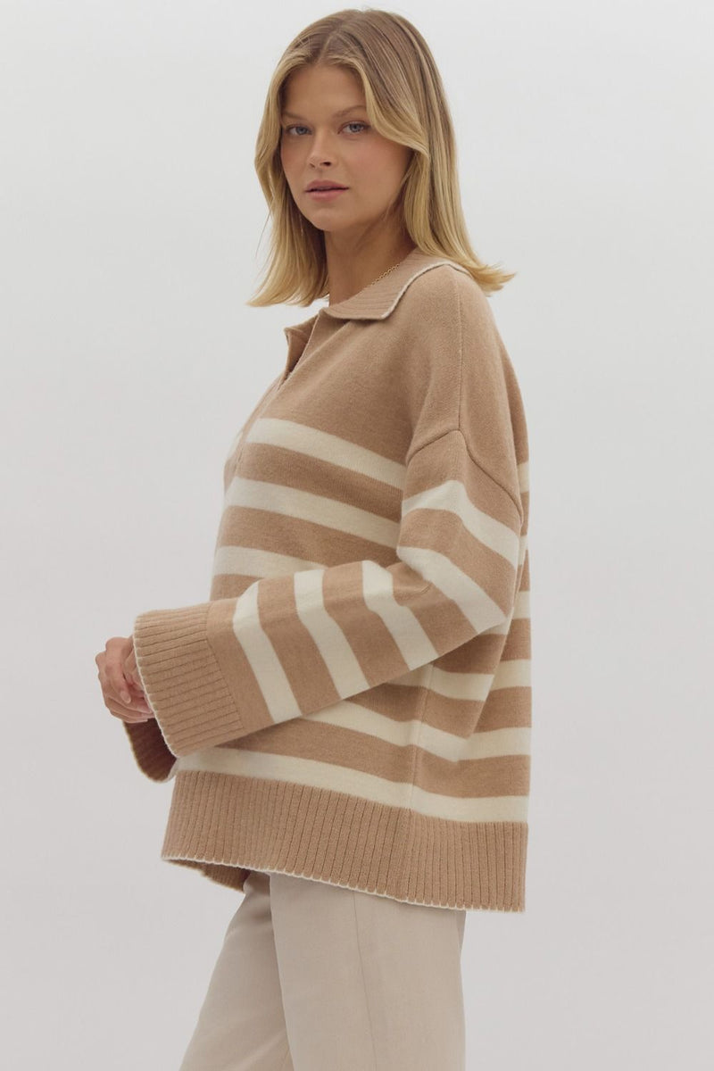 Ready For The Day Sweater in Taupe