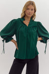 Classically You Blouse in Hunter Green