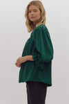 Classically You Blouse in Hunter Green