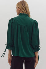 Classically You Blouse in Hunter Green