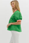 Stay A While Top in Kelly Green