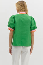 Stay A While Top in Kelly Green