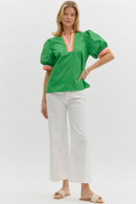 Stay A While Top in Kelly Green