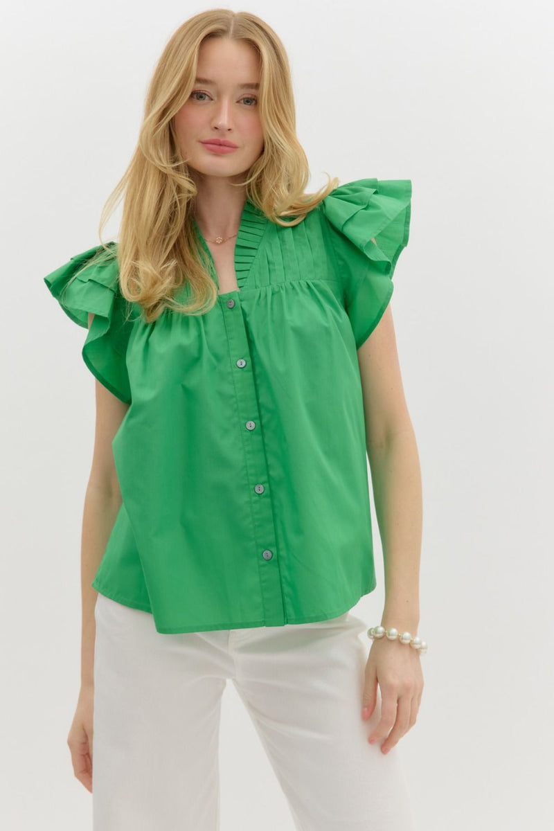 All The Charm Top in Kelly Green
