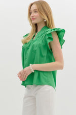 All The Charm Top in Kelly Green