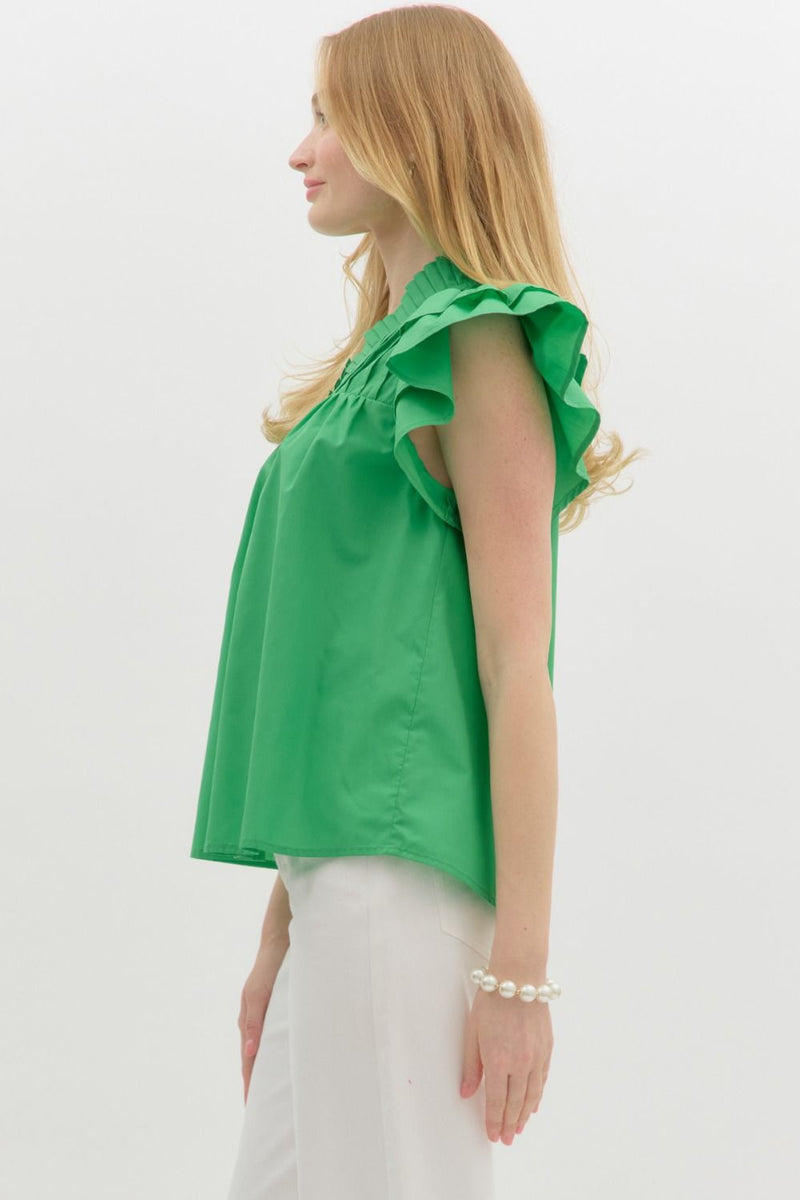 All The Charm Top in Kelly Green