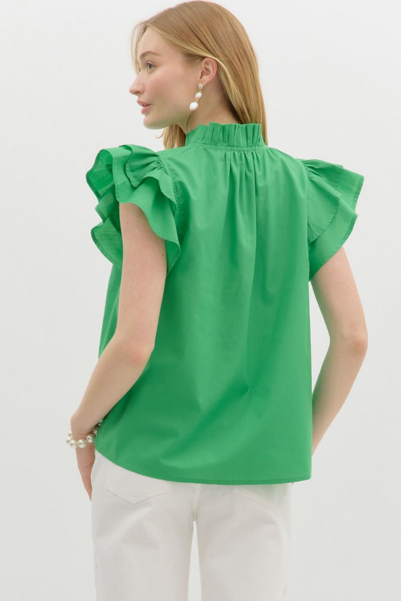 All The Charm Top in Kelly Green