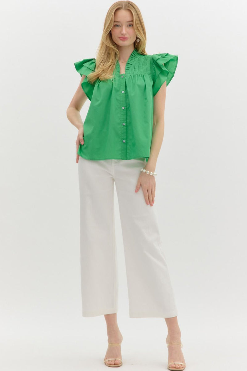 All The Charm Top in Kelly Green