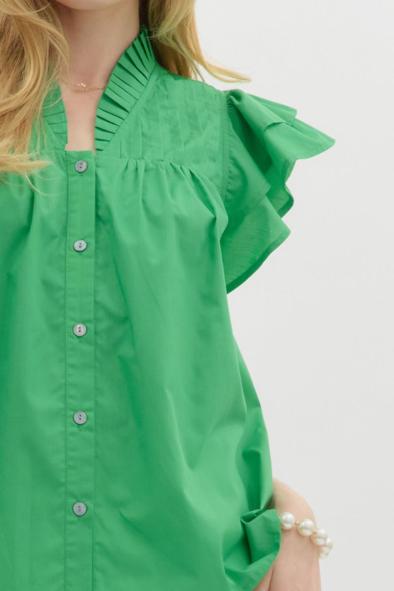 All The Charm Top in Kelly Green