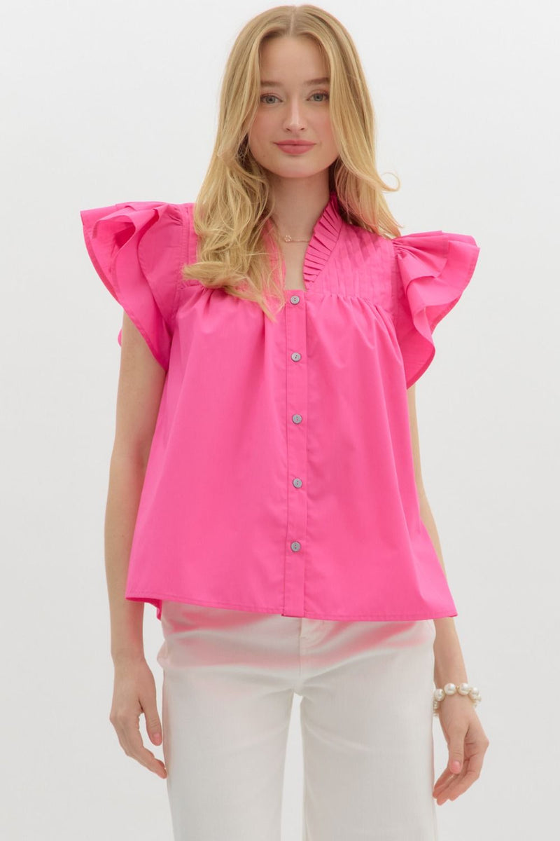 All The Charm Top in Hot Pink