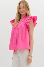 All The Charm Top in Hot Pink