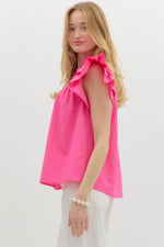 All The Charm Top in Hot Pink