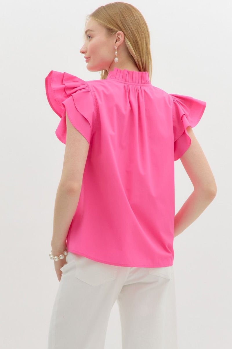 All The Charm Top in Hot Pink
