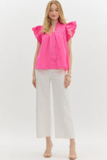 All The Charm Top in Hot Pink