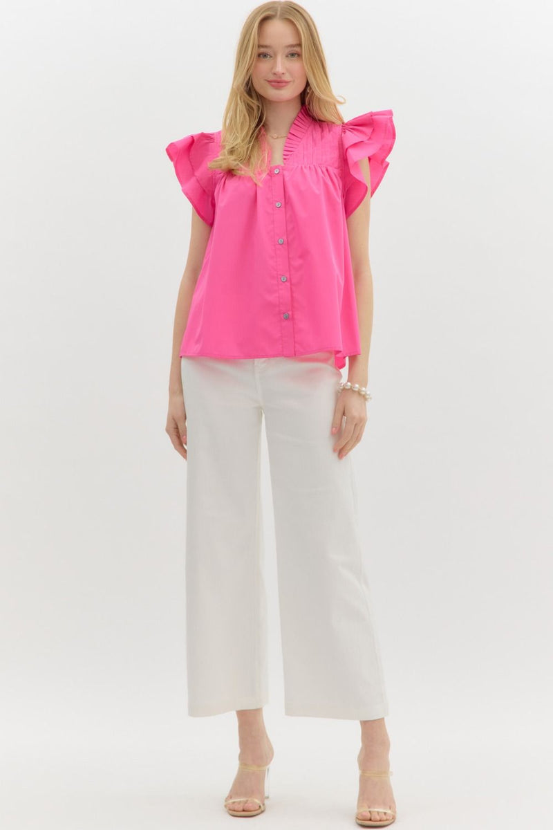 All The Charm Top in Hot Pink