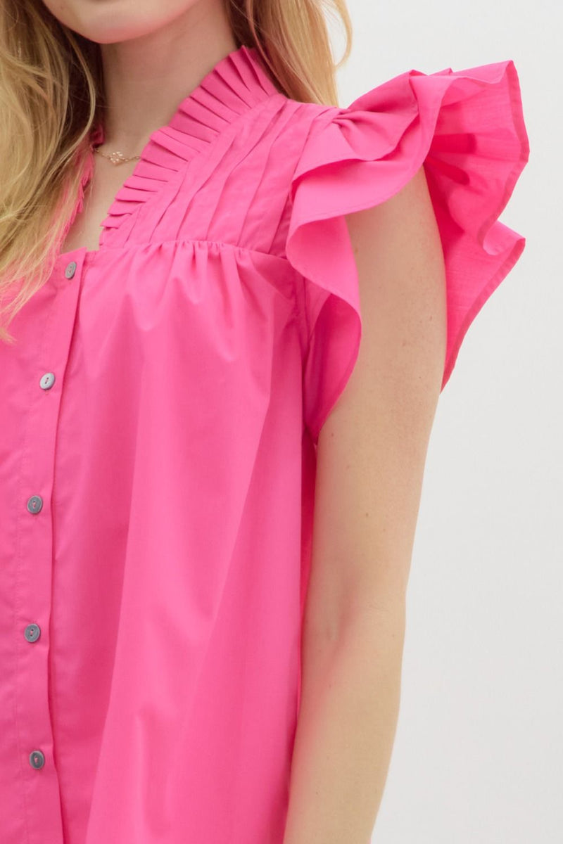 All The Charm Top in Hot Pink