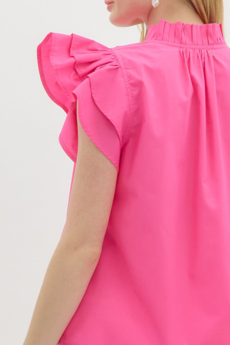All The Charm Top in Hot Pink
