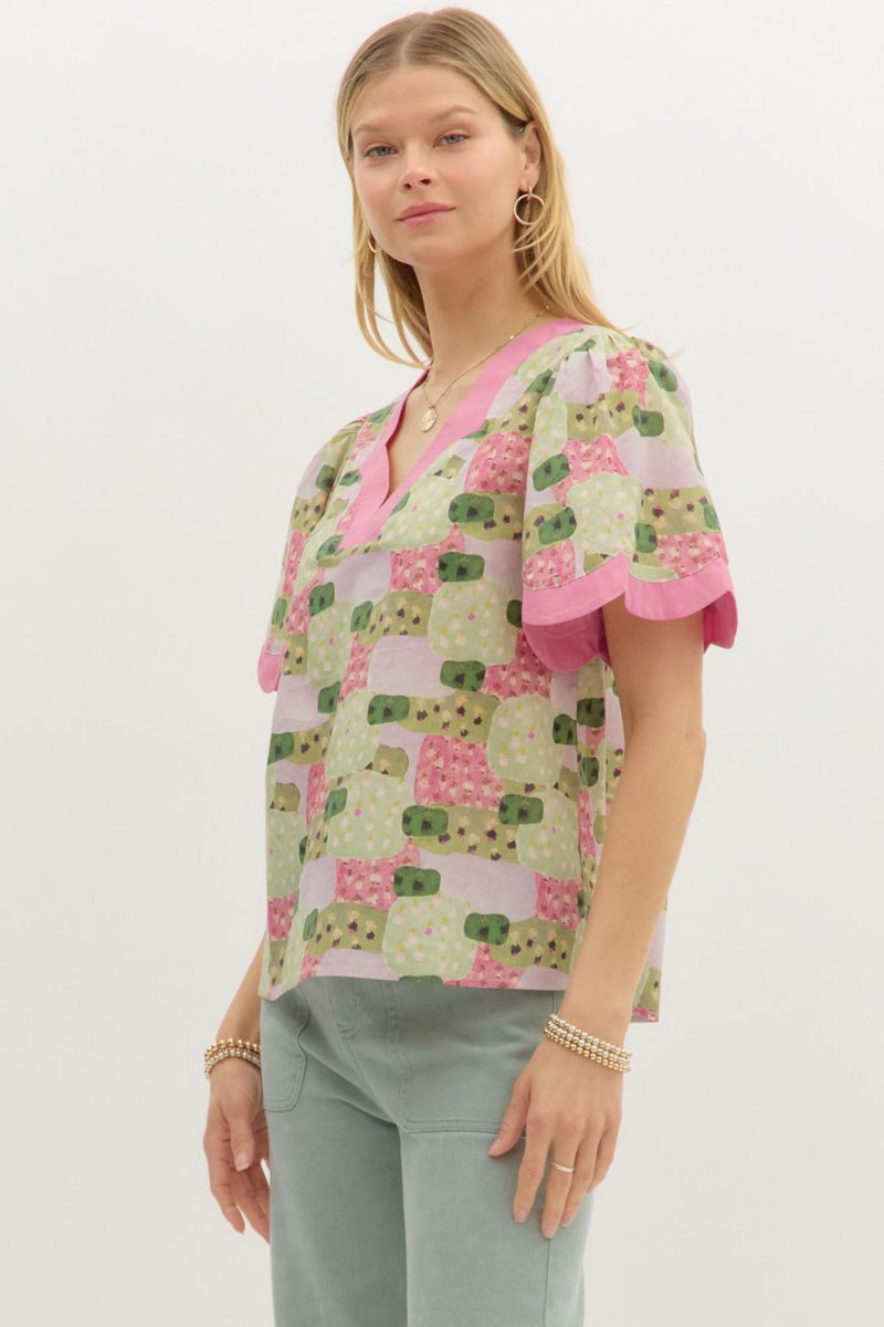 On Your Way Scalloped Top