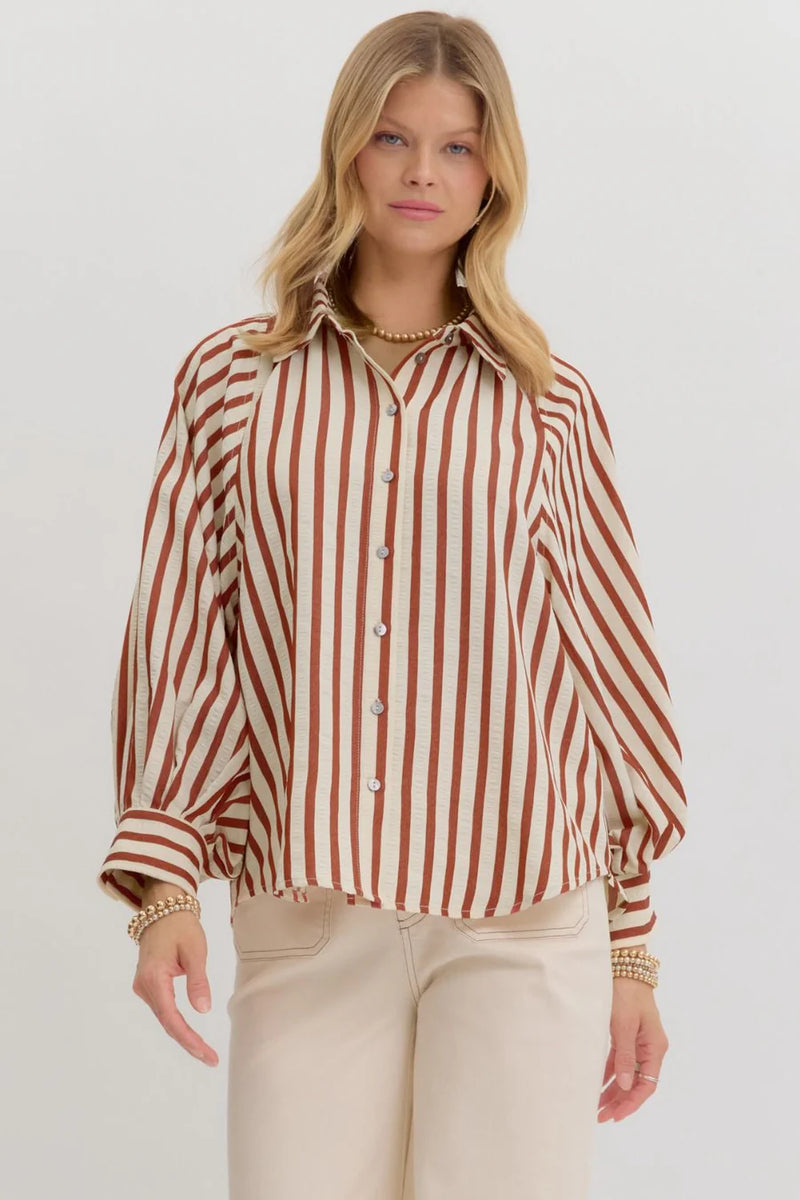 The Way Things Go Striped Top in Rust