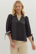 A Good Sign Stitch Top in Black