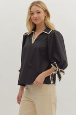 A Good Sign Stitch Top in Black