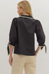 A Good Sign Stitch Top in Black