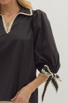 A Good Sign Stitch Top in Black