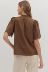 Hazelnut Bloom Eyelet Blouse