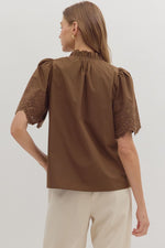 Hazelnut Bloom Eyelet Blouse