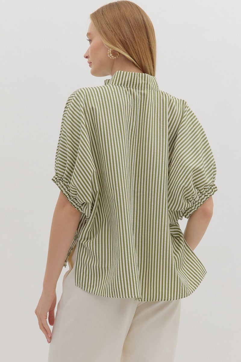 In The Books Embroidered Top in Green
