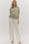 In The Books Embroidered Top in Green