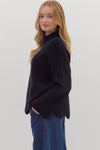 Let’s Be Honest Scallop Hem Sweater in Black