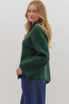 Let’s Be Honest Scallop Hem Sweater in Green