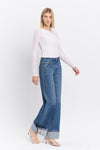 Vervet High Rise Cuffed Panel Baggy Wide Jeans