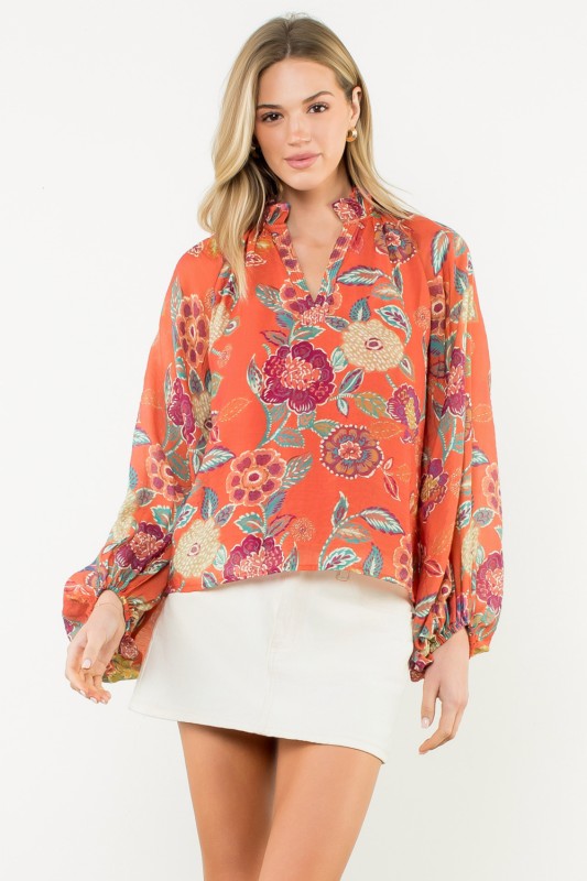 Crossed My Mind Floral Print Top