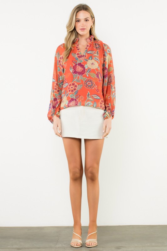 Crossed My Mind Floral Print Top