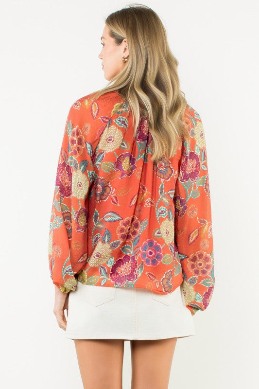 Crossed My Mind Floral Print Top