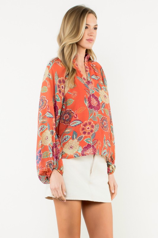 Crossed My Mind Floral Print Top