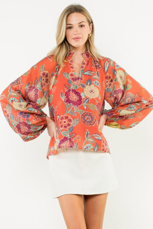 Crossed My Mind Floral Print Top