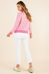 Highland Pink Houndstooth Sweater