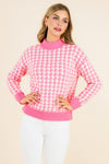 Highland Pink Houndstooth Sweater